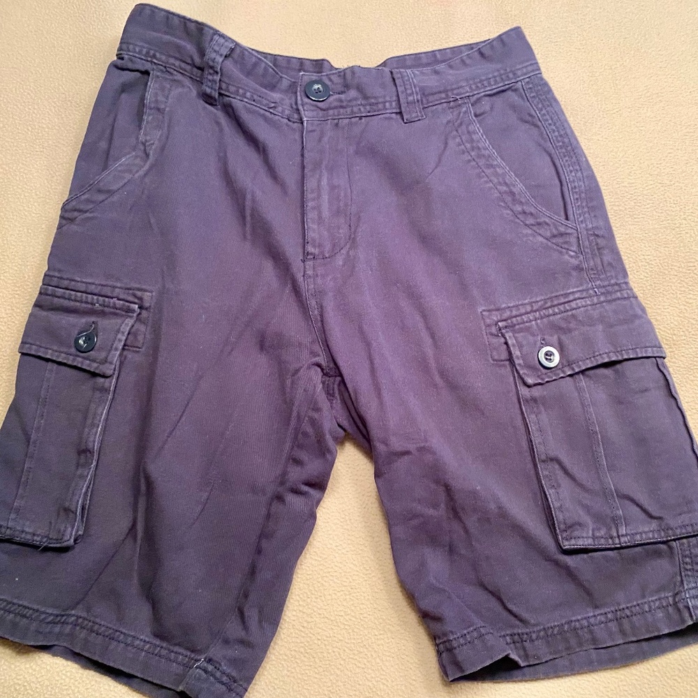 Men’s Navy 100% Cotton Cargo Shorts - Size 30